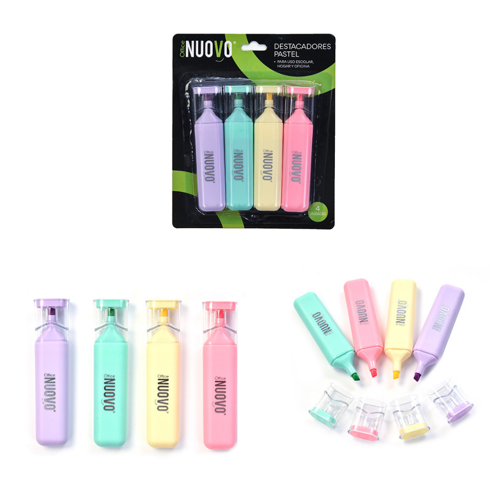 Set 4 destacadores pastel nuovo