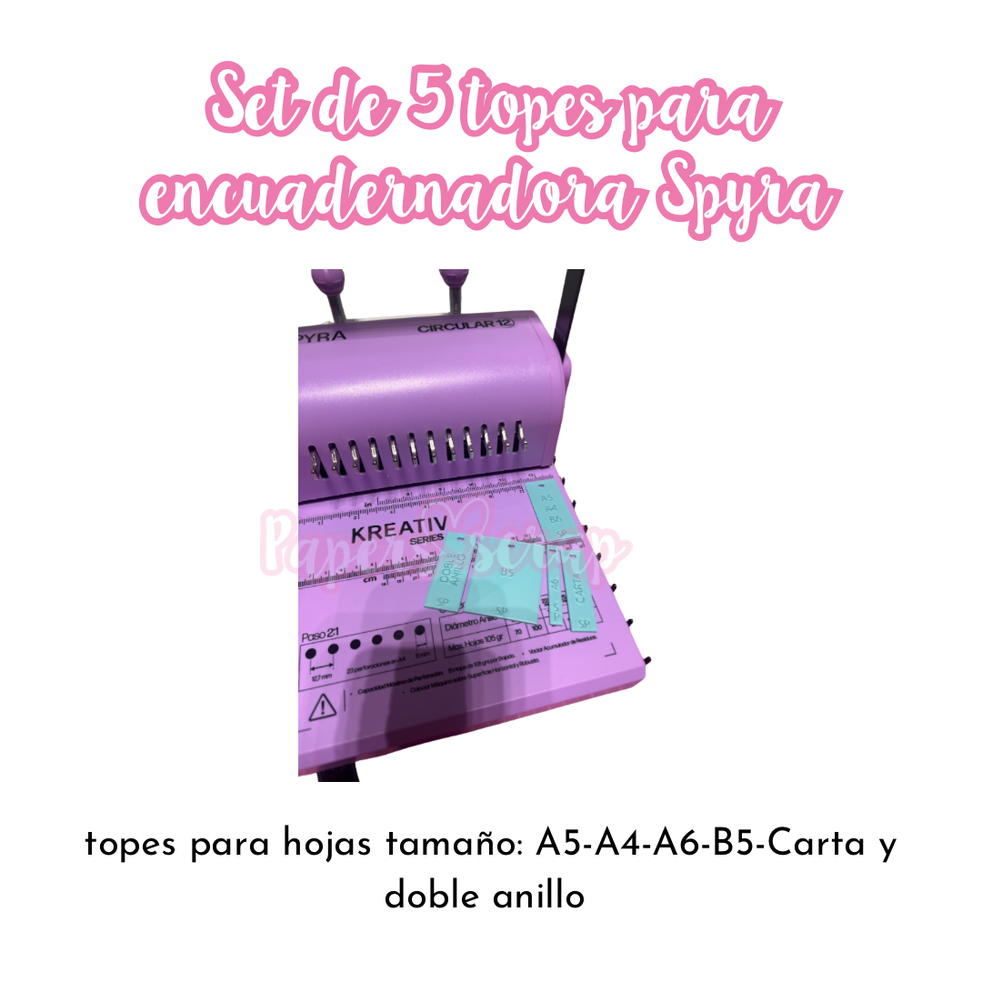 Set 5 topes para encuadernadora SPYRA