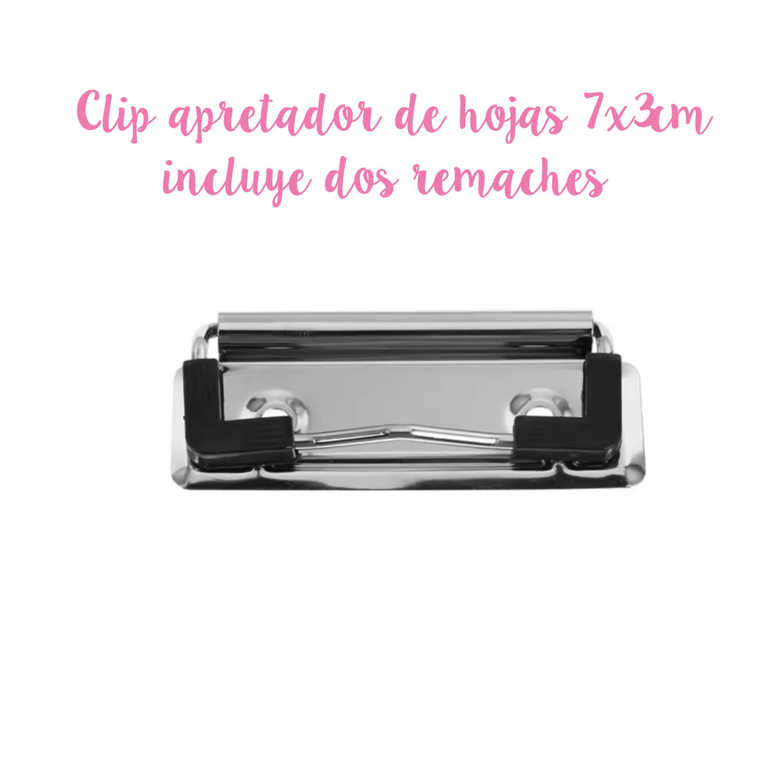 Clip apretador de hojas 10x3cm plateado
