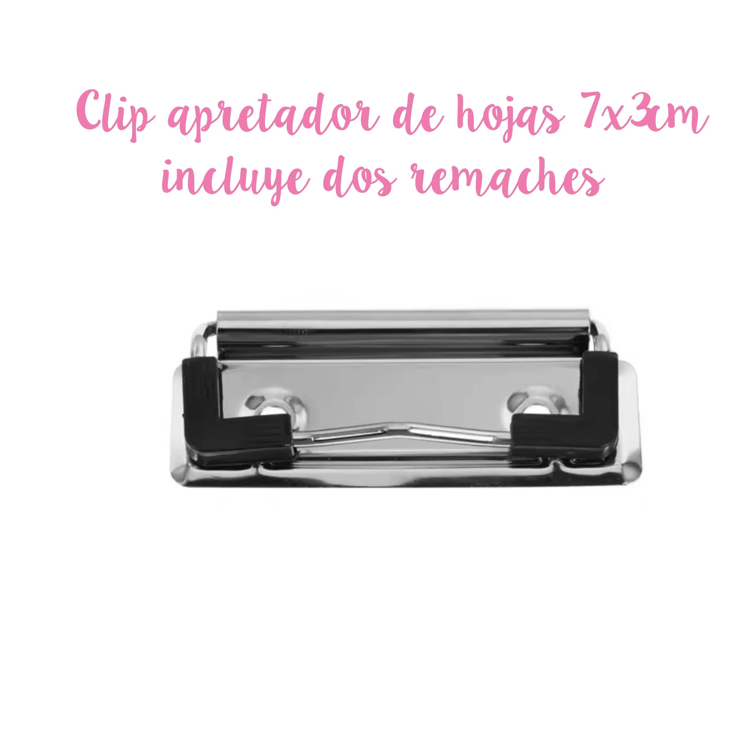 Clip apretador de hojas 7x3cm plateado