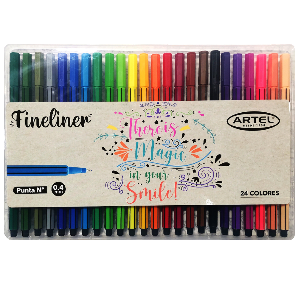Lápiz Fineliner 0.4 mm Lettering 24 Colores Artel