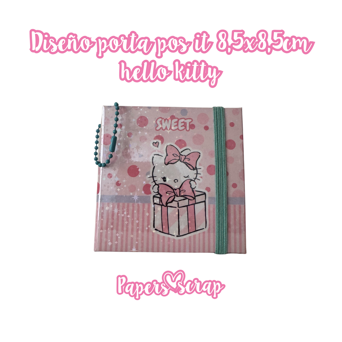 Archivo digital hello kitty descargable porta post it 8,5x8,5cm