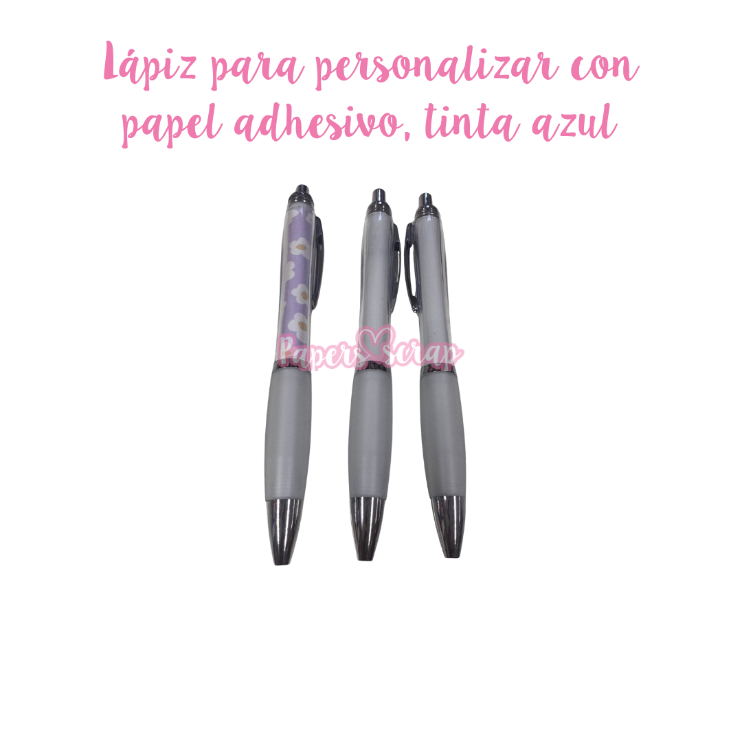 Lapiz para personalizar con papel adhesivo tinta azul 20 unidades