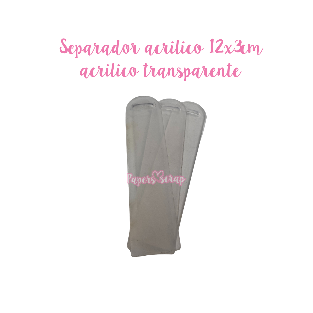 12 acrilicos transparente marcapaginas