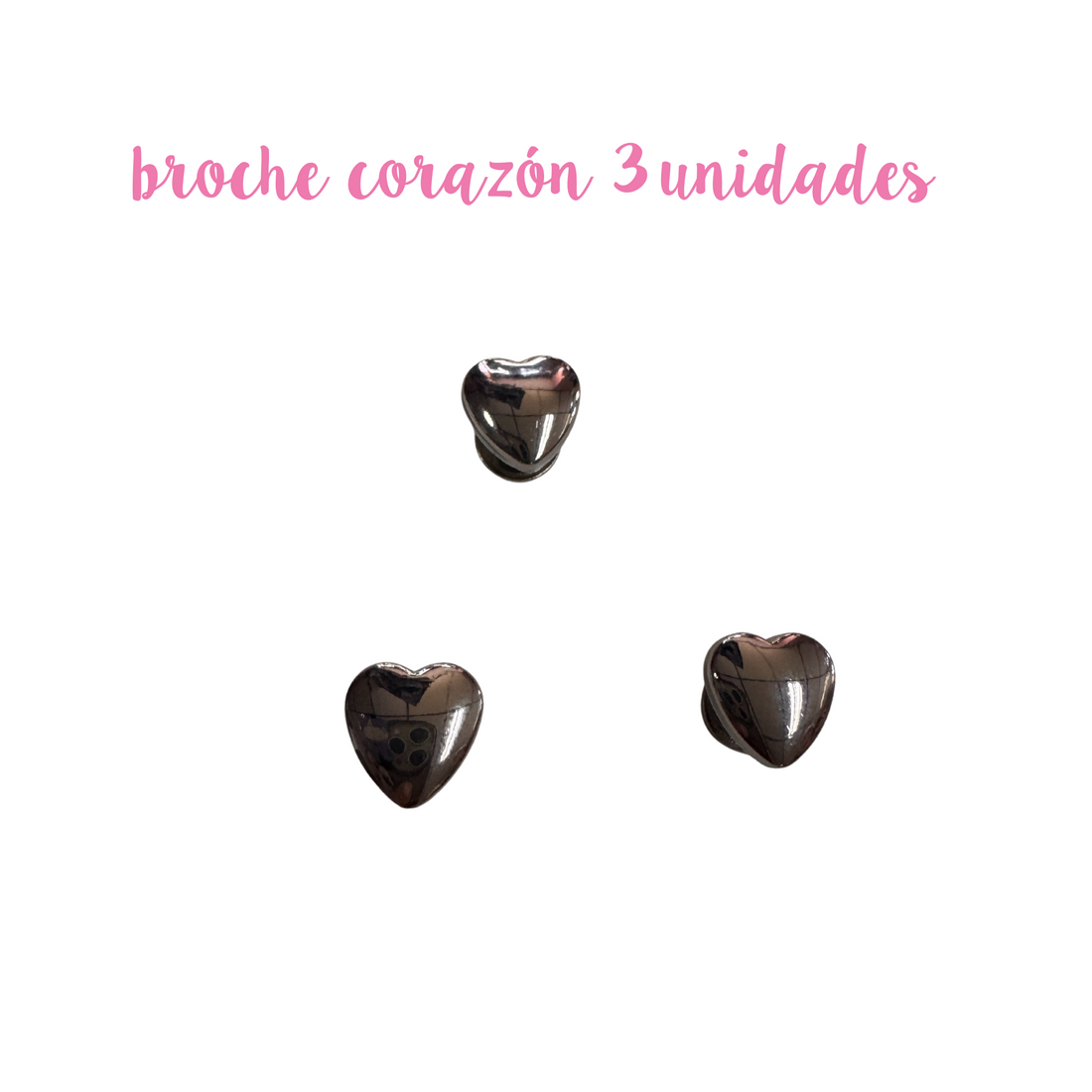 Broche corazón 3 unidades