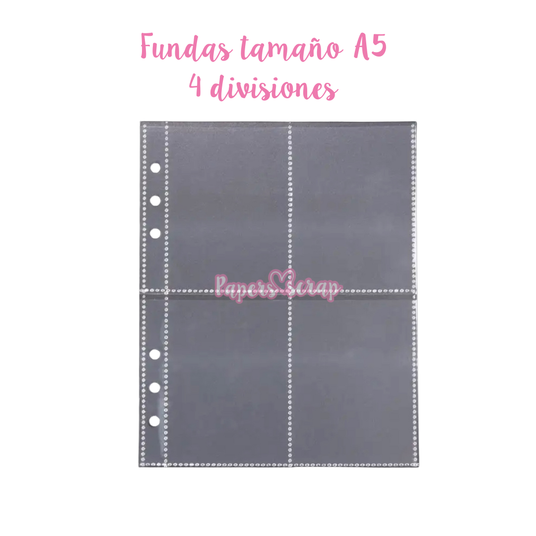 Fundas tamaño A5 4 divisiones 20 unidades