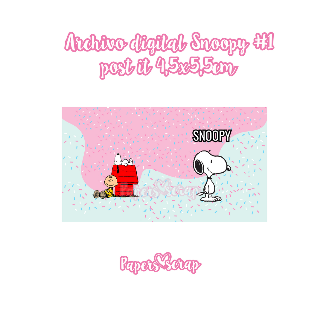 Archivo digital porta post it 4,5x5,5cm snoopy