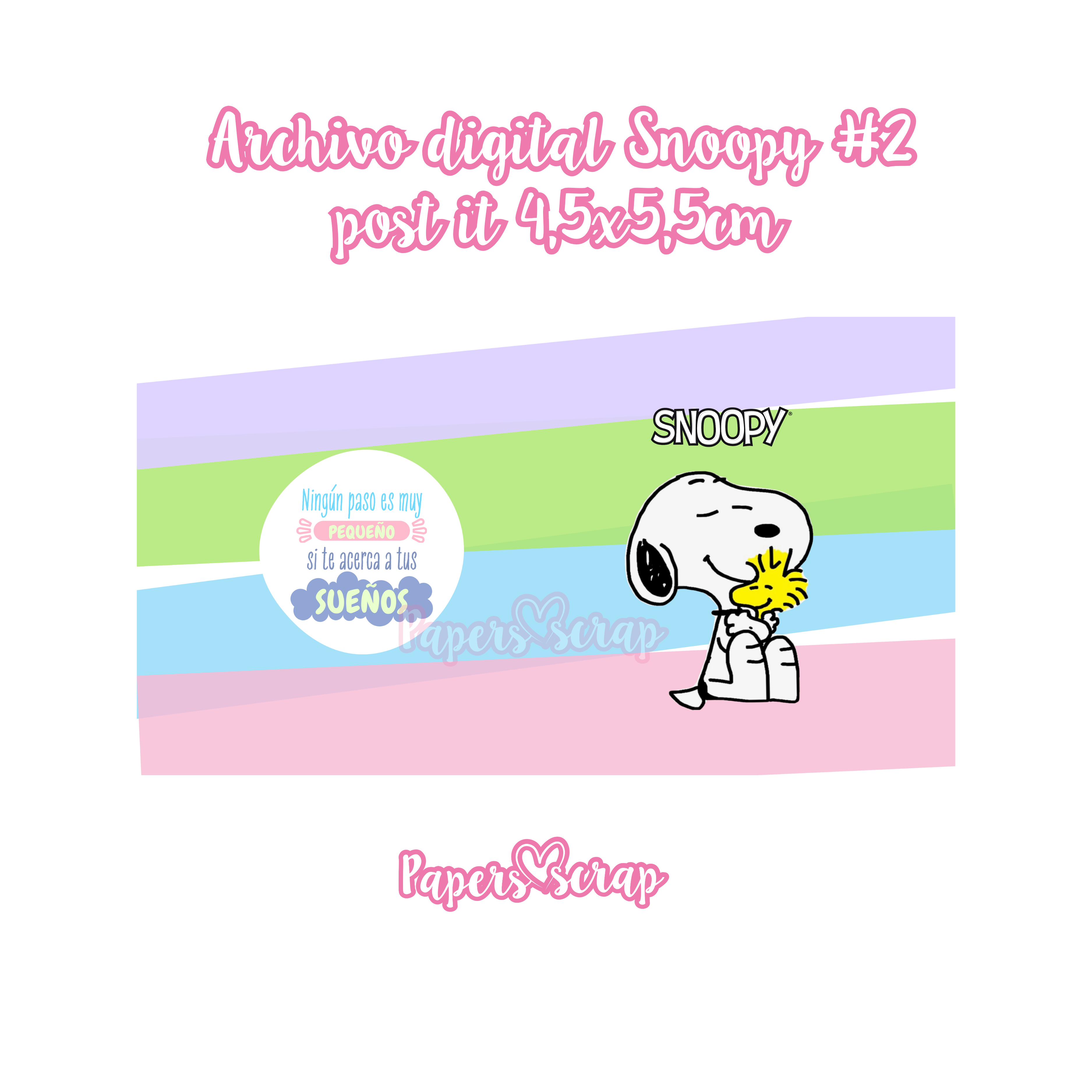 Archivo digital porta post it 4,5x5,5cm snoopy