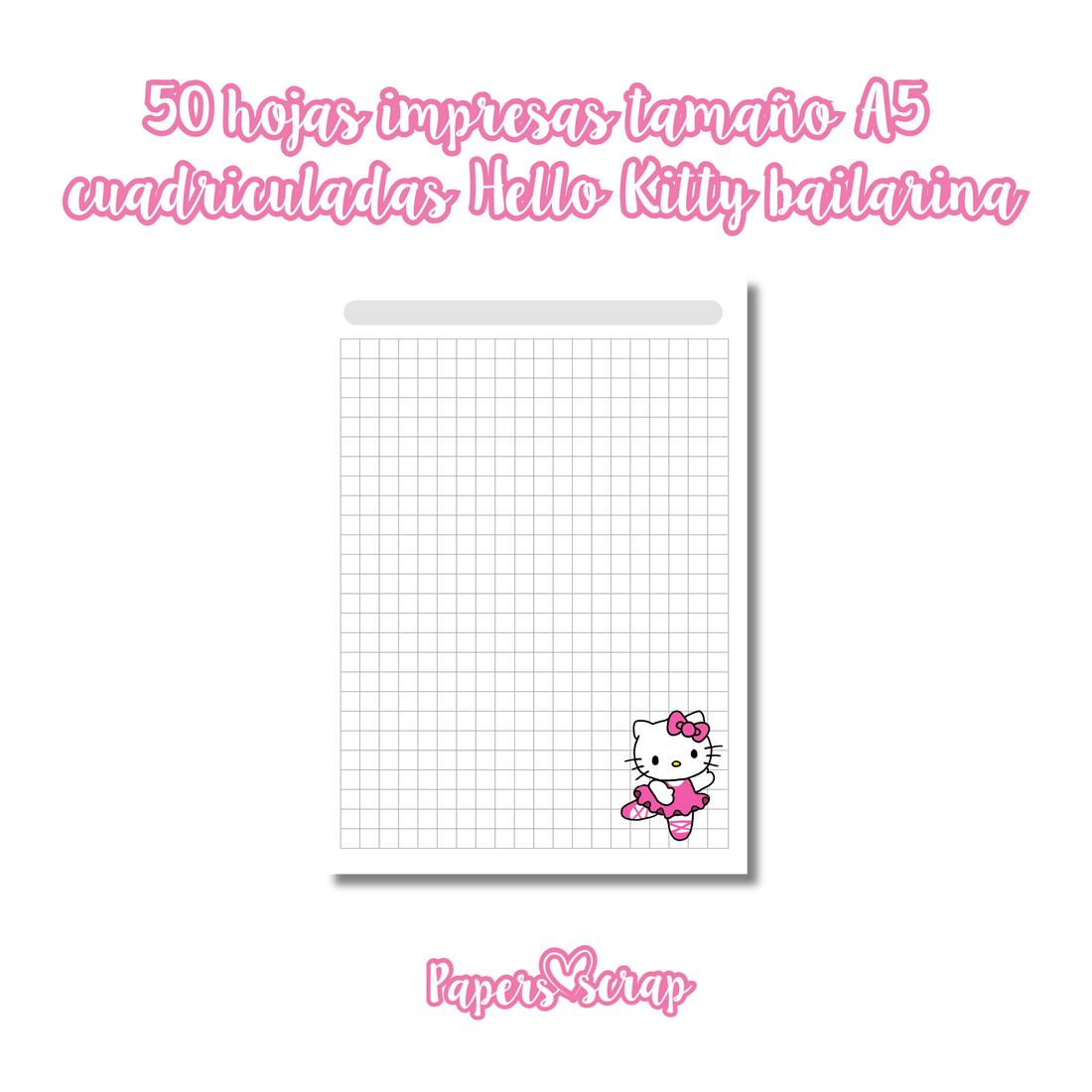 50 hojas impresas A5 106gr Hello kitty bailarina