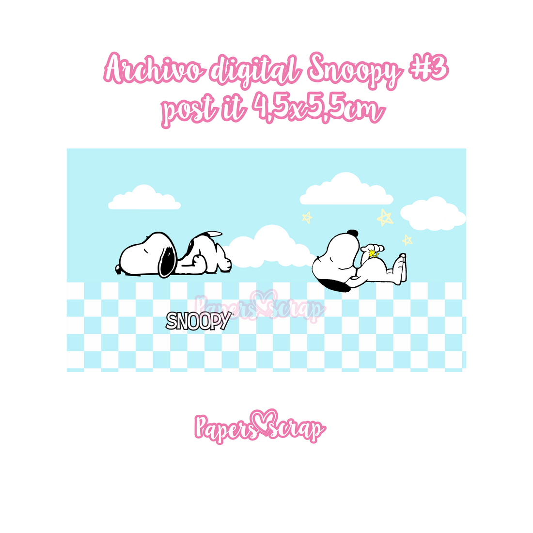 Archivo digital porta post it 4,5x5,5cm snoopy