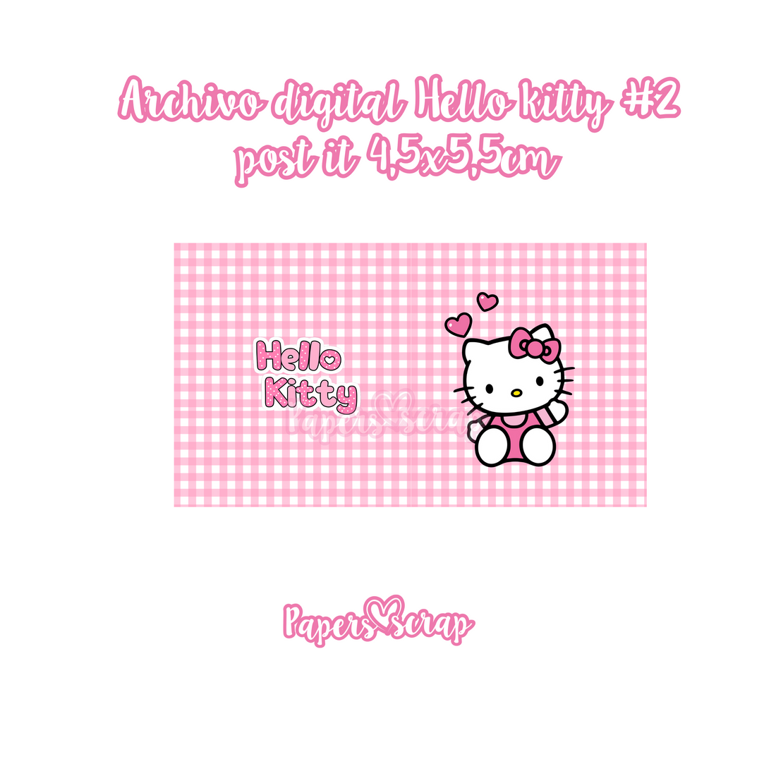 Archivo digital porta post it 4,5x5,5cm Hello Kitty
