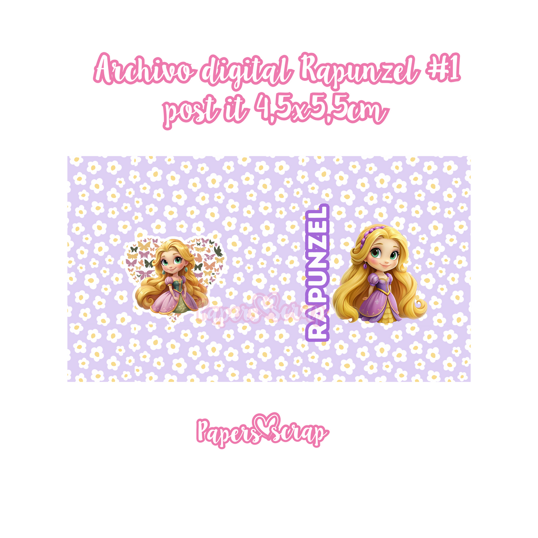 Archivo digital porta post it 4,5x5,5cm Rapunzel