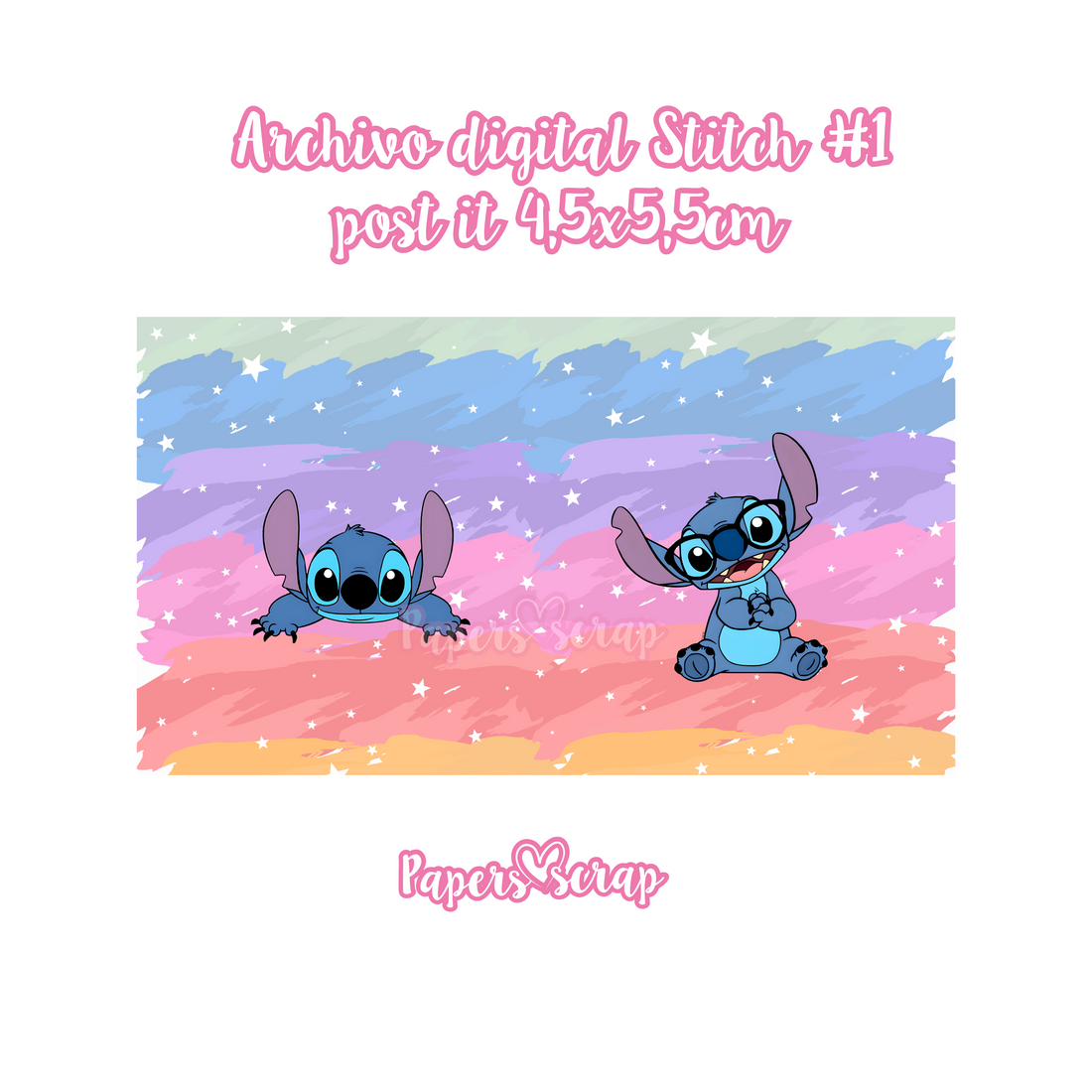 Archivo digital porta post it 4,5x5,5cm Stitch