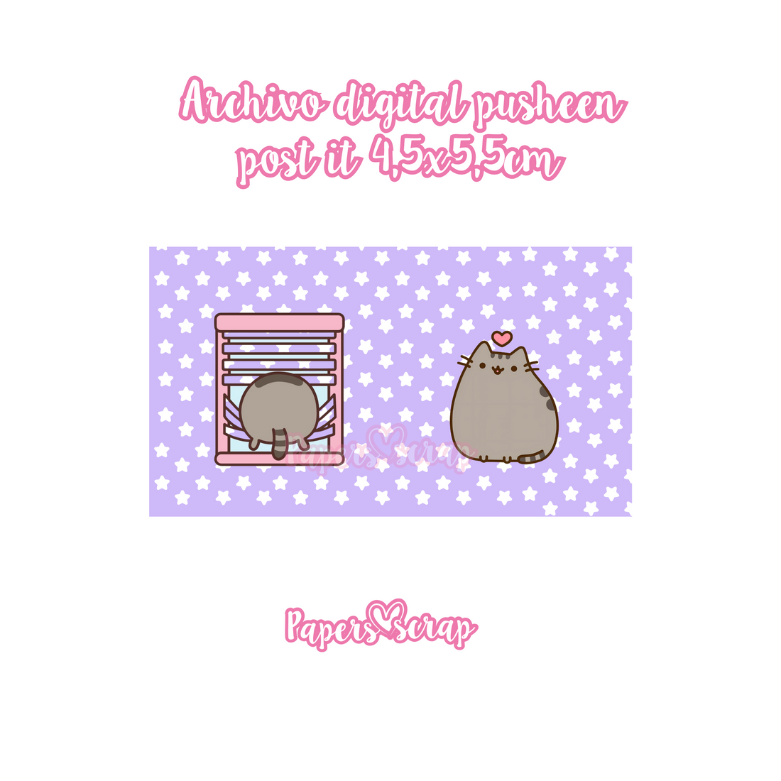 Archivo digital porta post it 4,5x5,5cm pusheen
