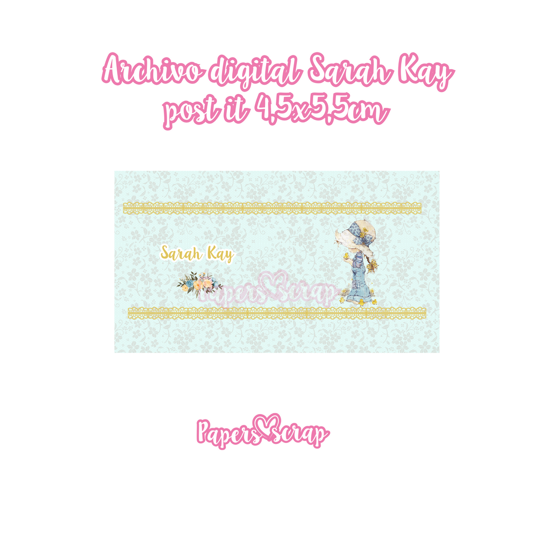 Archivo digital porta post it 4,5x5,5cm Sarah Kay