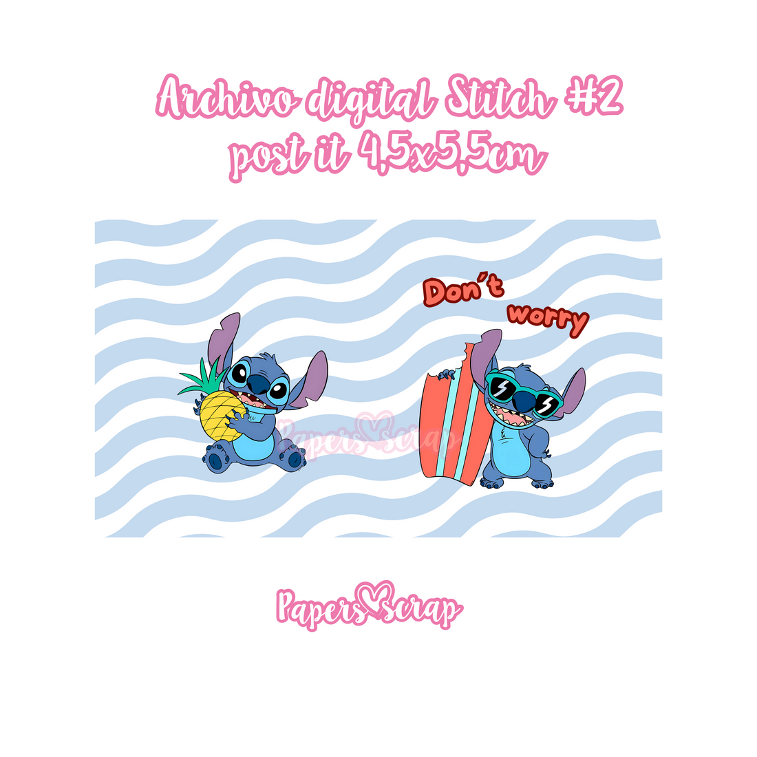 Archivo digital porta post it 4,5x5,5cm Stitch