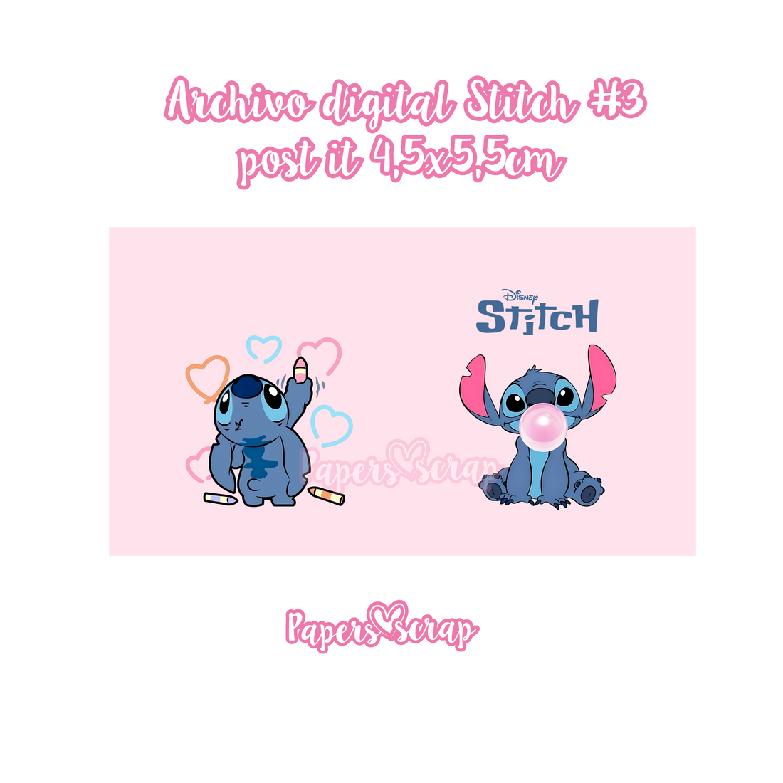 Archivo digital porta post it 4,5x5,5cm Stitch