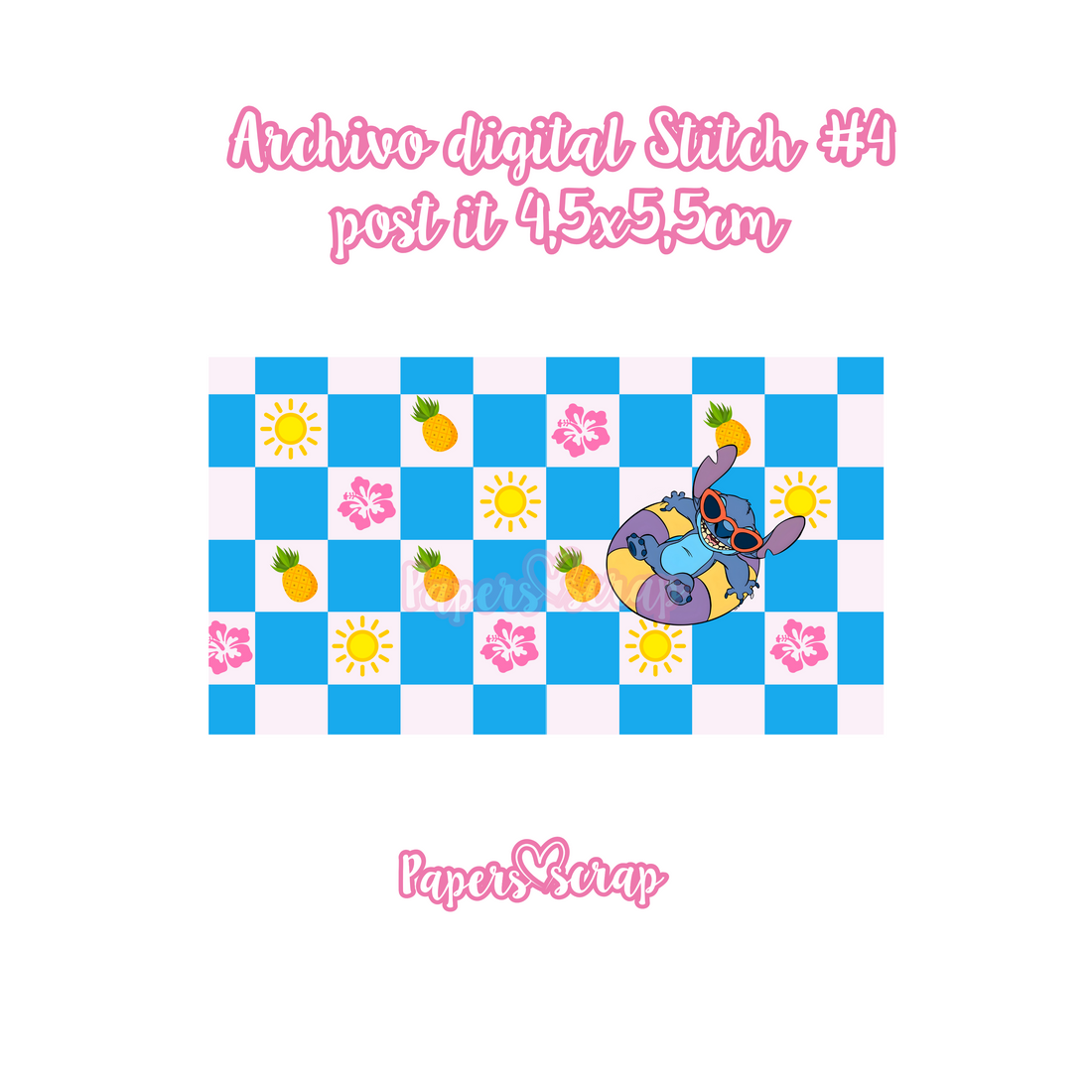 Archivo digital porta post it 4,5x5,5cm Stitch