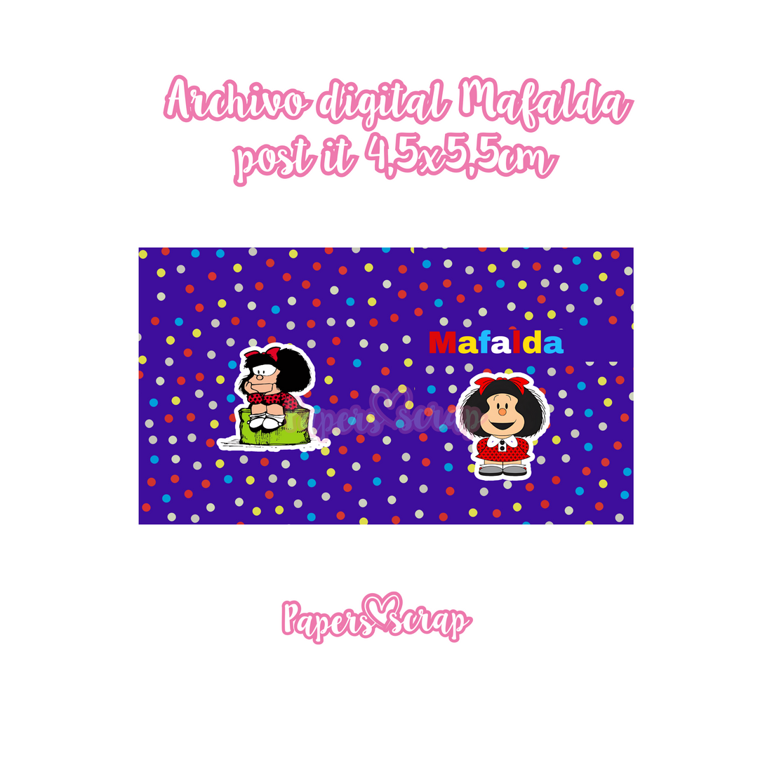 Archivo digital porta post it 4,5x5,5cm Mafalda