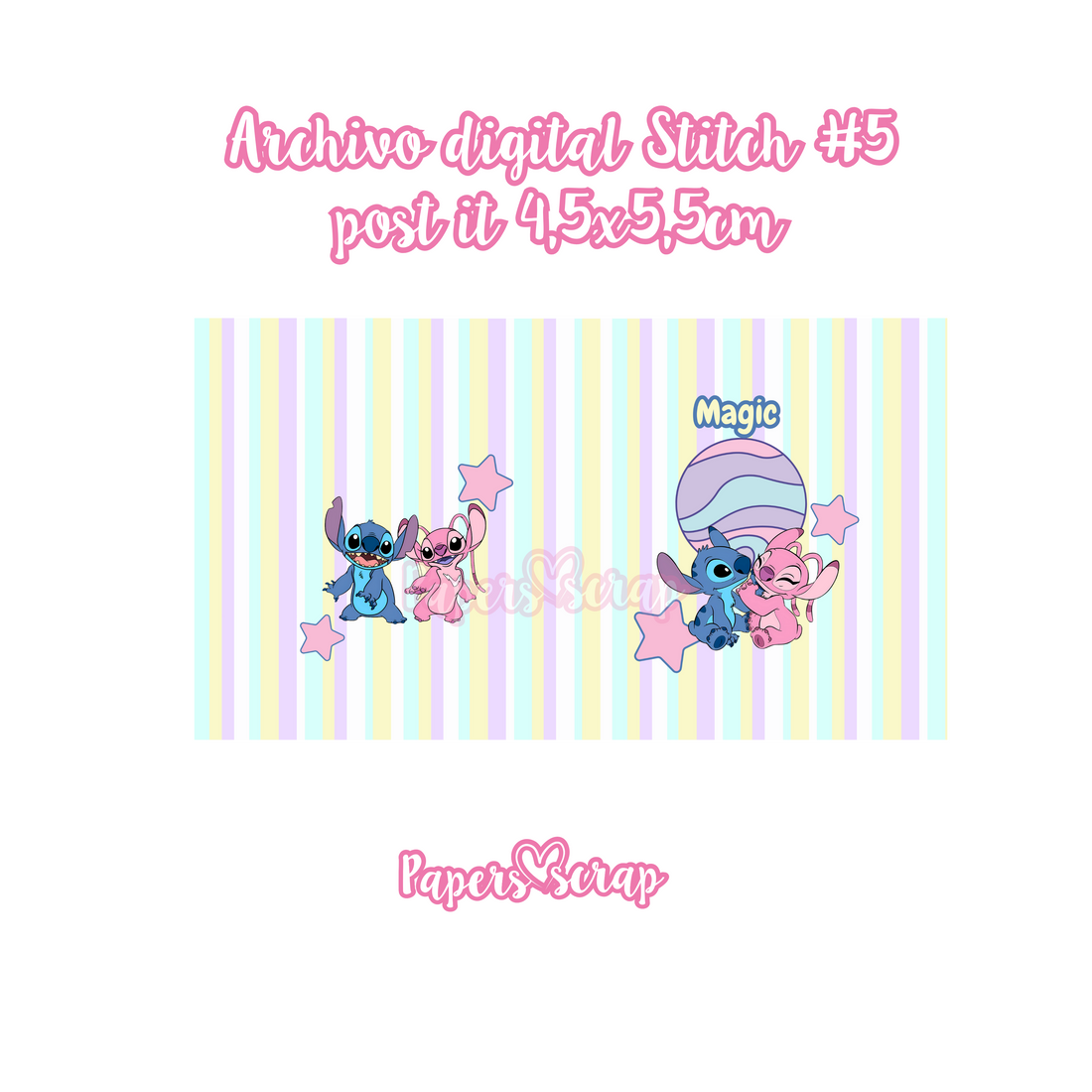 Archivo digital porta post it 4,5x5,5cm Stitch