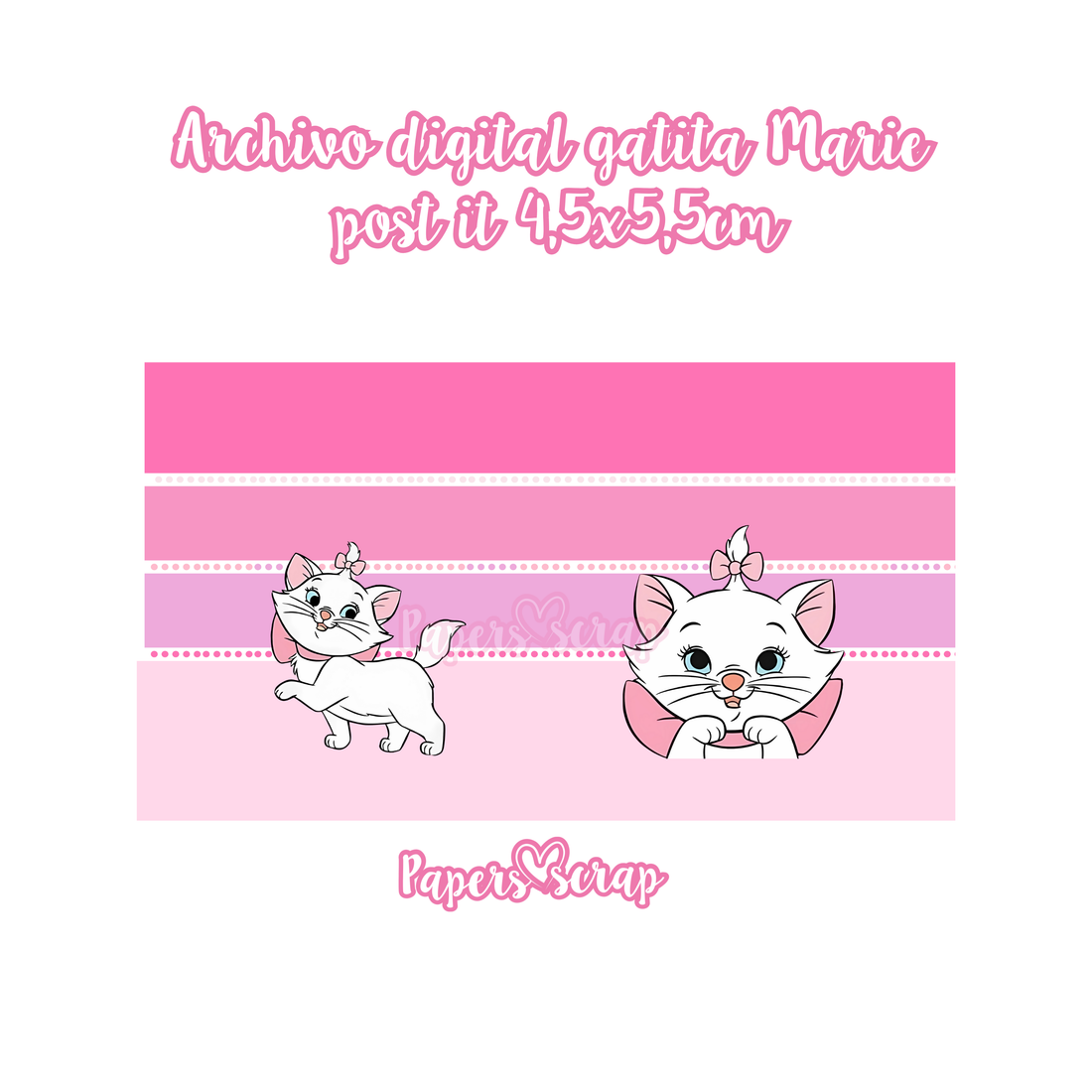 Archivo digital porta post it 4,5x5,5cm gatita Marie