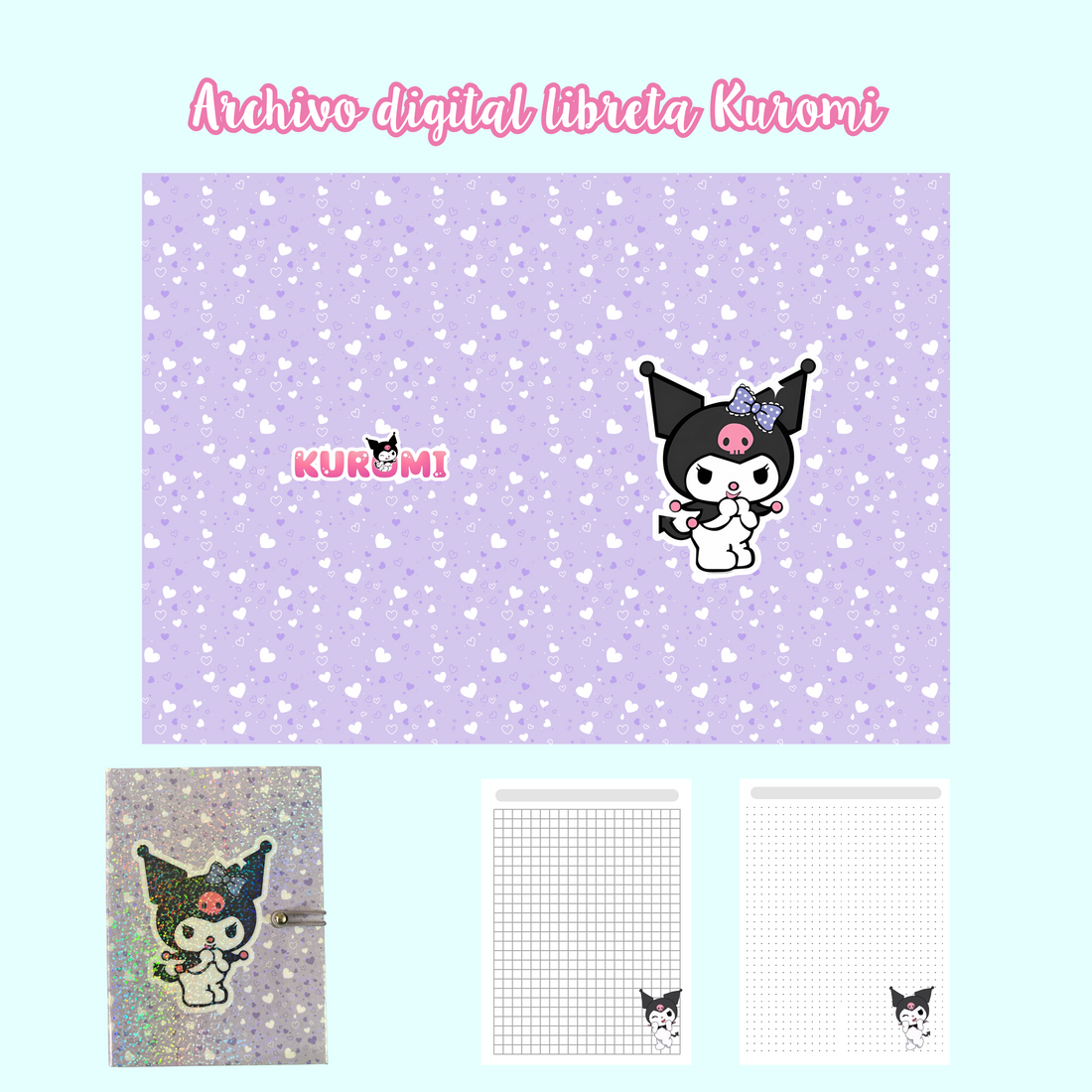 Archivo digital portada kuromi libreta tamaño A6