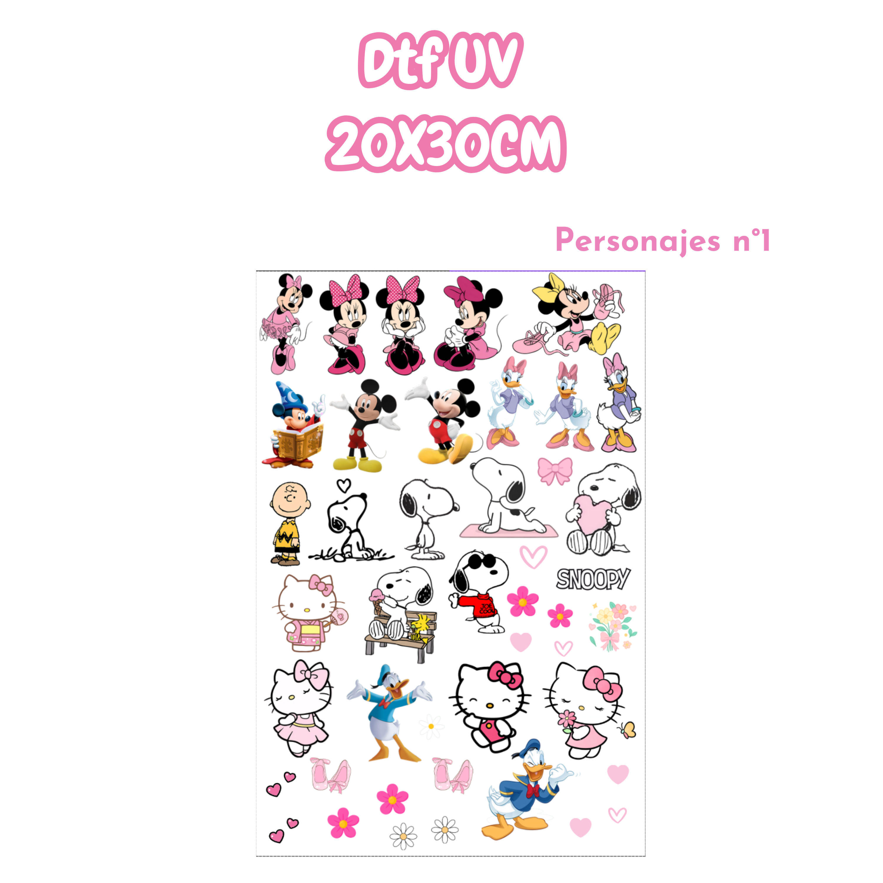 DTF UV 30x20cm Personajes n°1