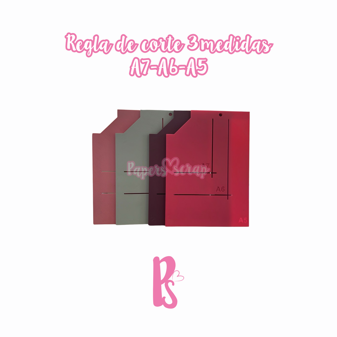 Regla de corte 3 medidas A7-A6-A5