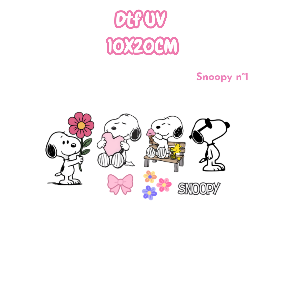 DTF UV 10x20cm Snoopy n°1