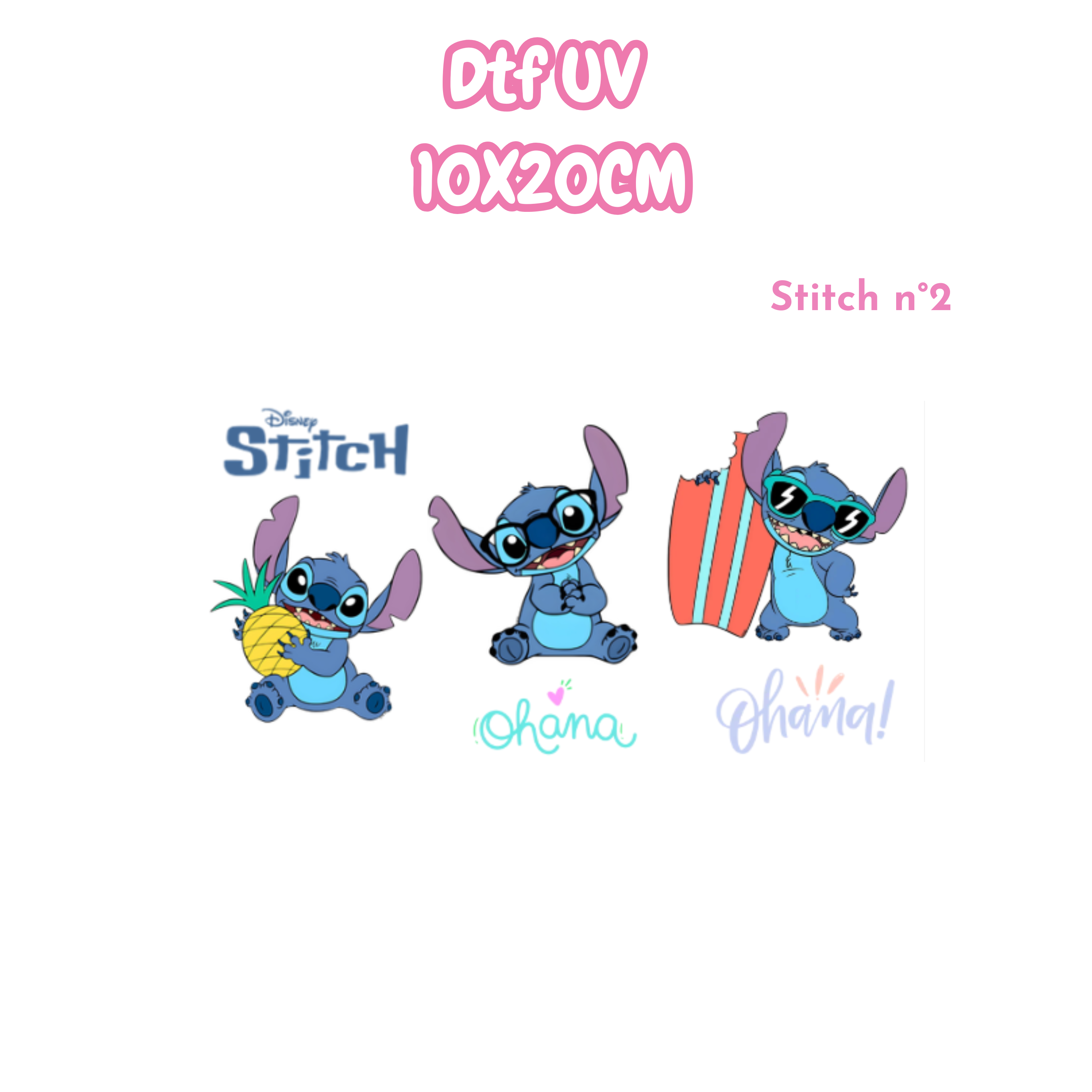 DTF UV 10x20cm Stitch n°2