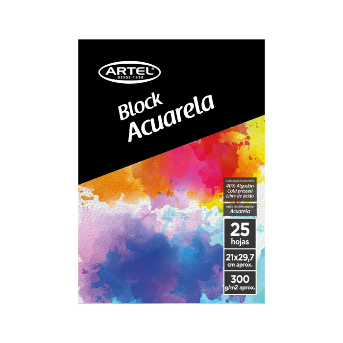 Block Acuarela 300gr A4 ARTEL