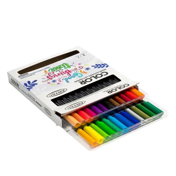 Estuche Marcadores Doble Punta 24 colores ARTEL