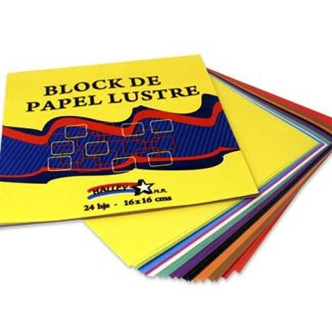 block papel lustre 16x16 origami 24 hojas