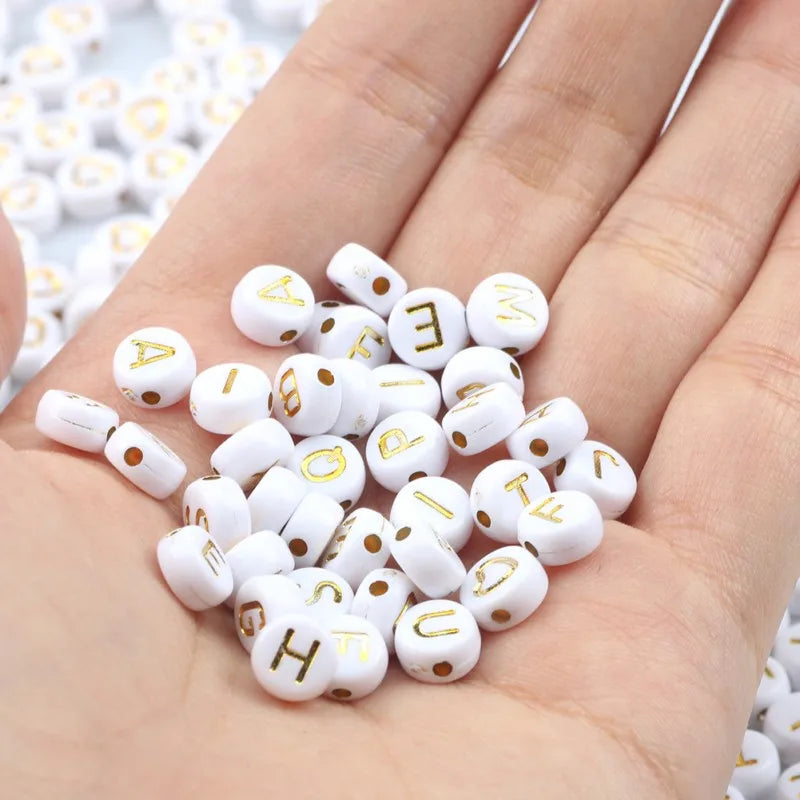 Cuentas-redondas-planas-para-manualidades-accesorios-de-joyer-a-de-7mm-color-blanco-acr-lico-dorado