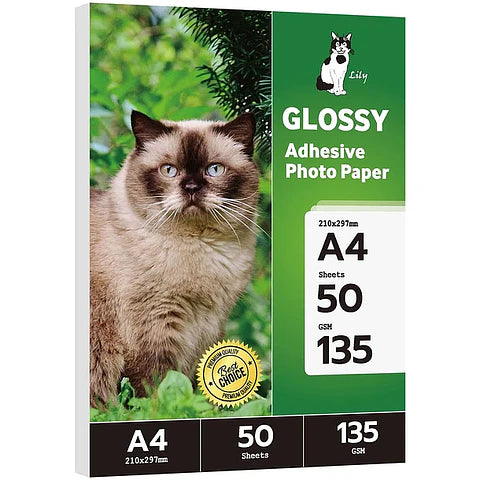 Papel Fotografico Adhesivo 115gr 50 hojas A4  Lily