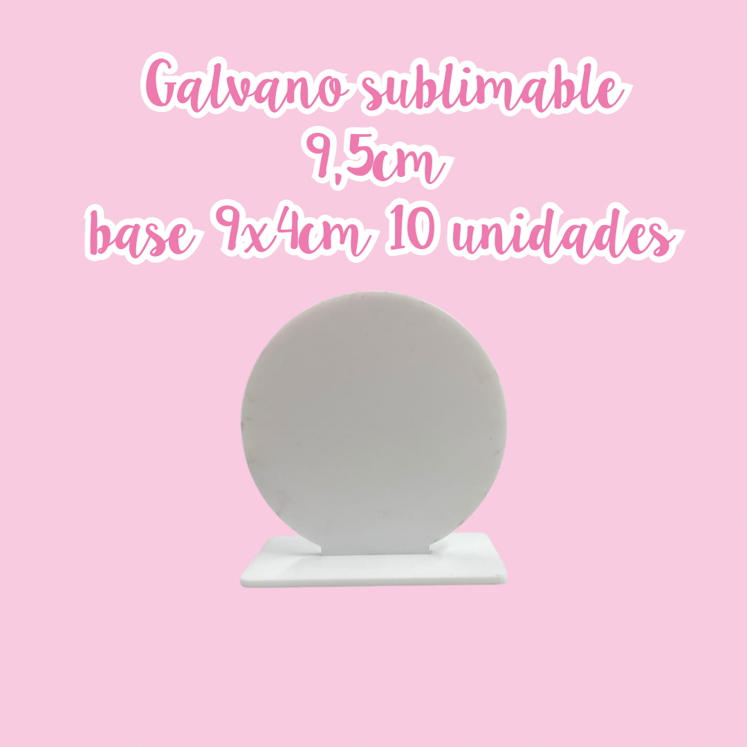10 galvanos sublimables blancos 9,5cm