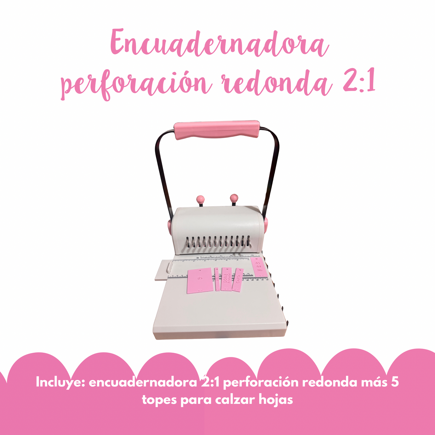 Encuadernadora paso 2:1 perforación redonda más topes de regalo