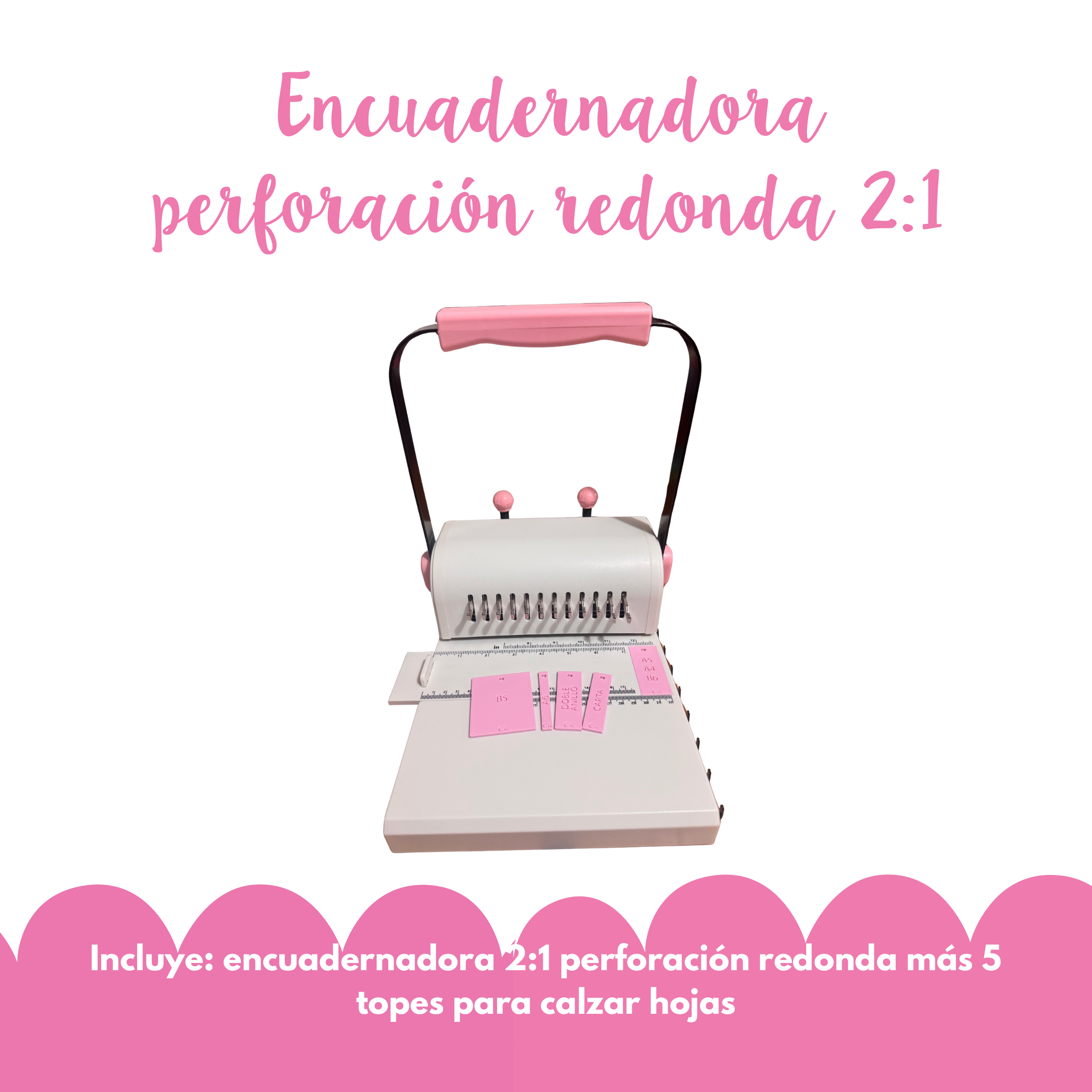 Encuadernadora paso 2:1 perforación redonda más topes de regalo