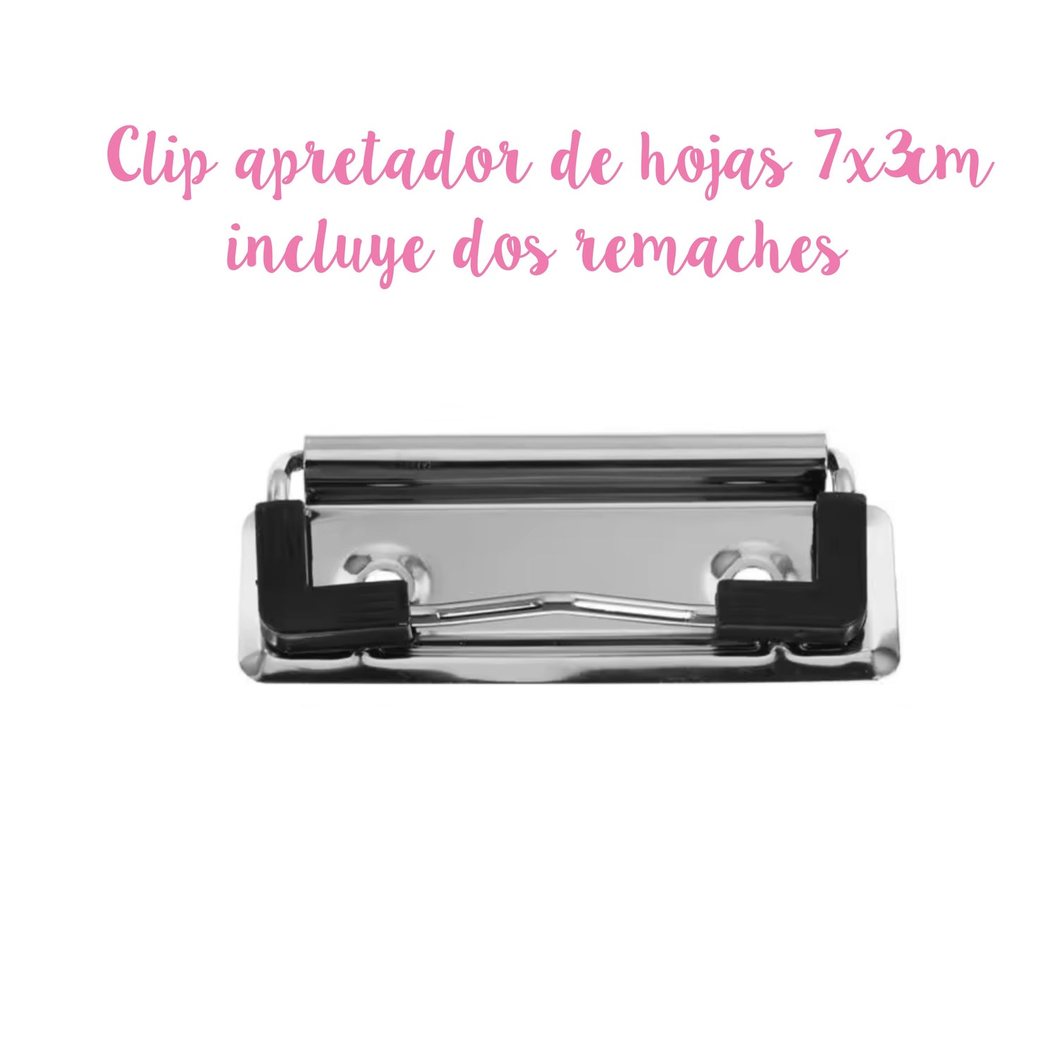 Clip apretador de hojas 7x3cm plateado