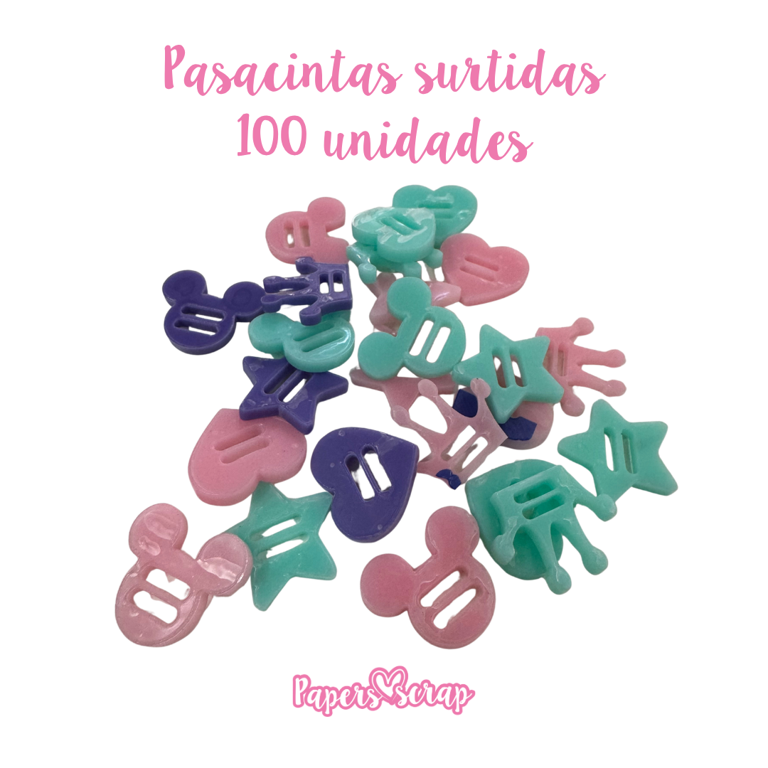 100 Pasacintas surtidas acrilico