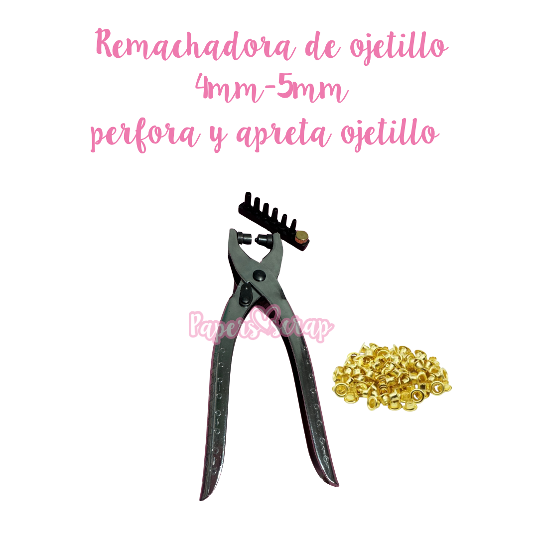 Remachadora ojetilladora de ojetillos 4-5mm