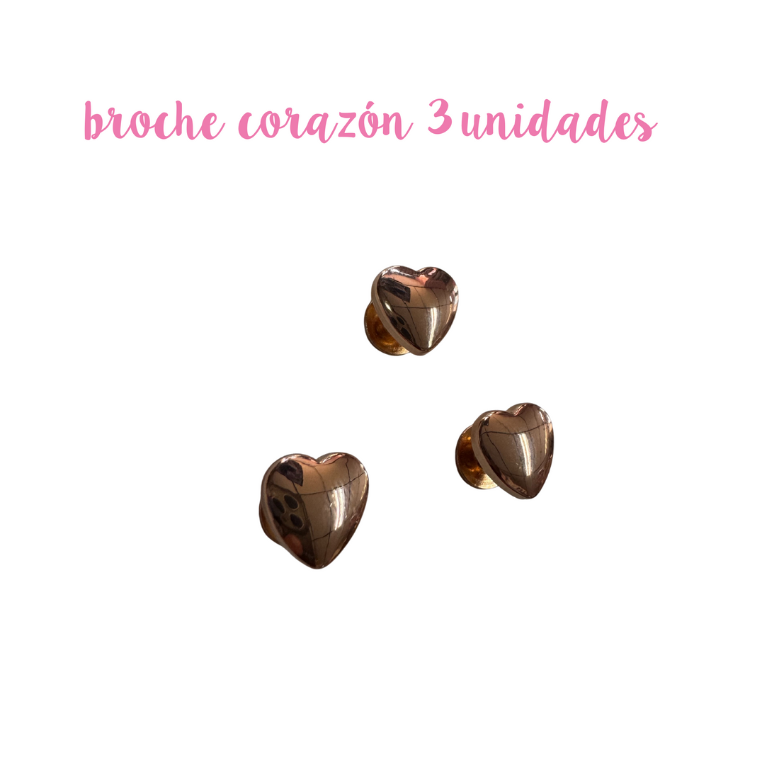 Broche corazón 3 unidades