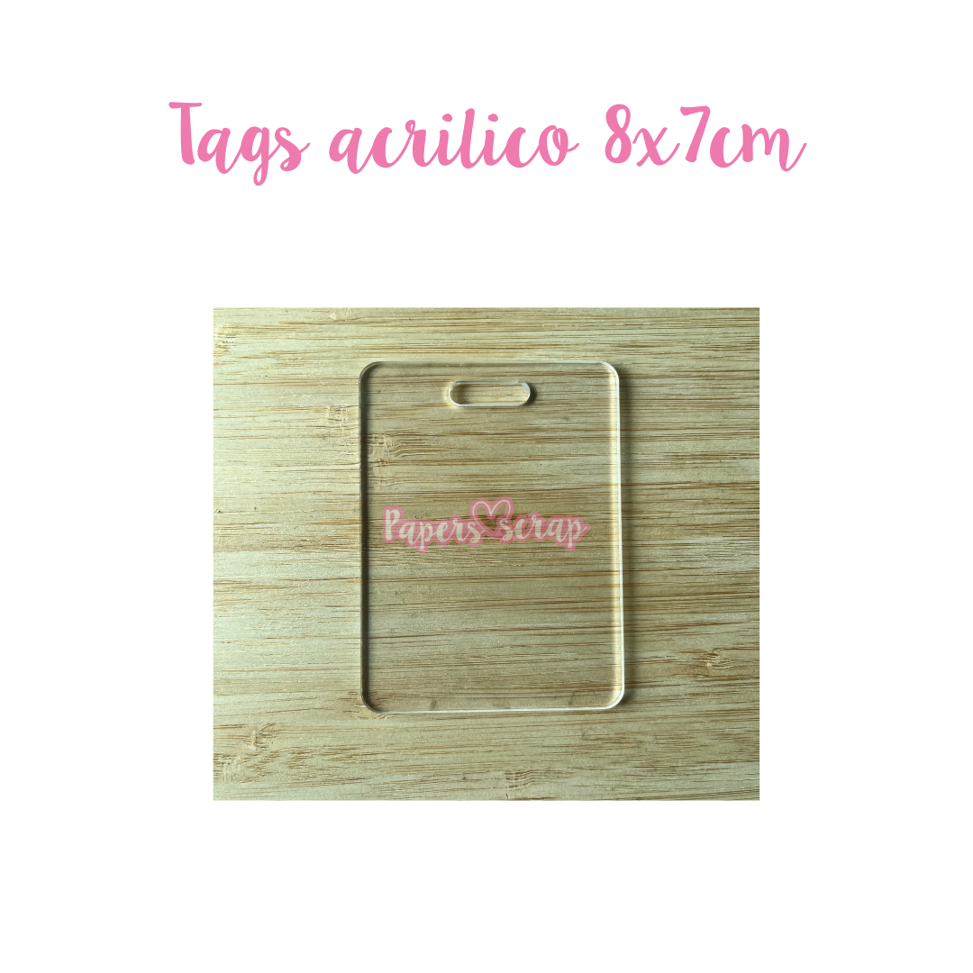 tags acrilico  8x6cm
