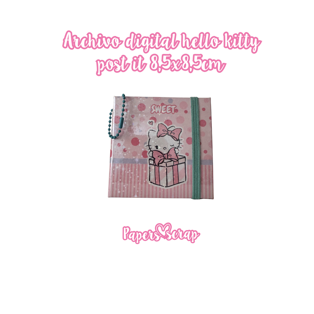 Archivo digital para post it 8,5x8,5cm hello kitty