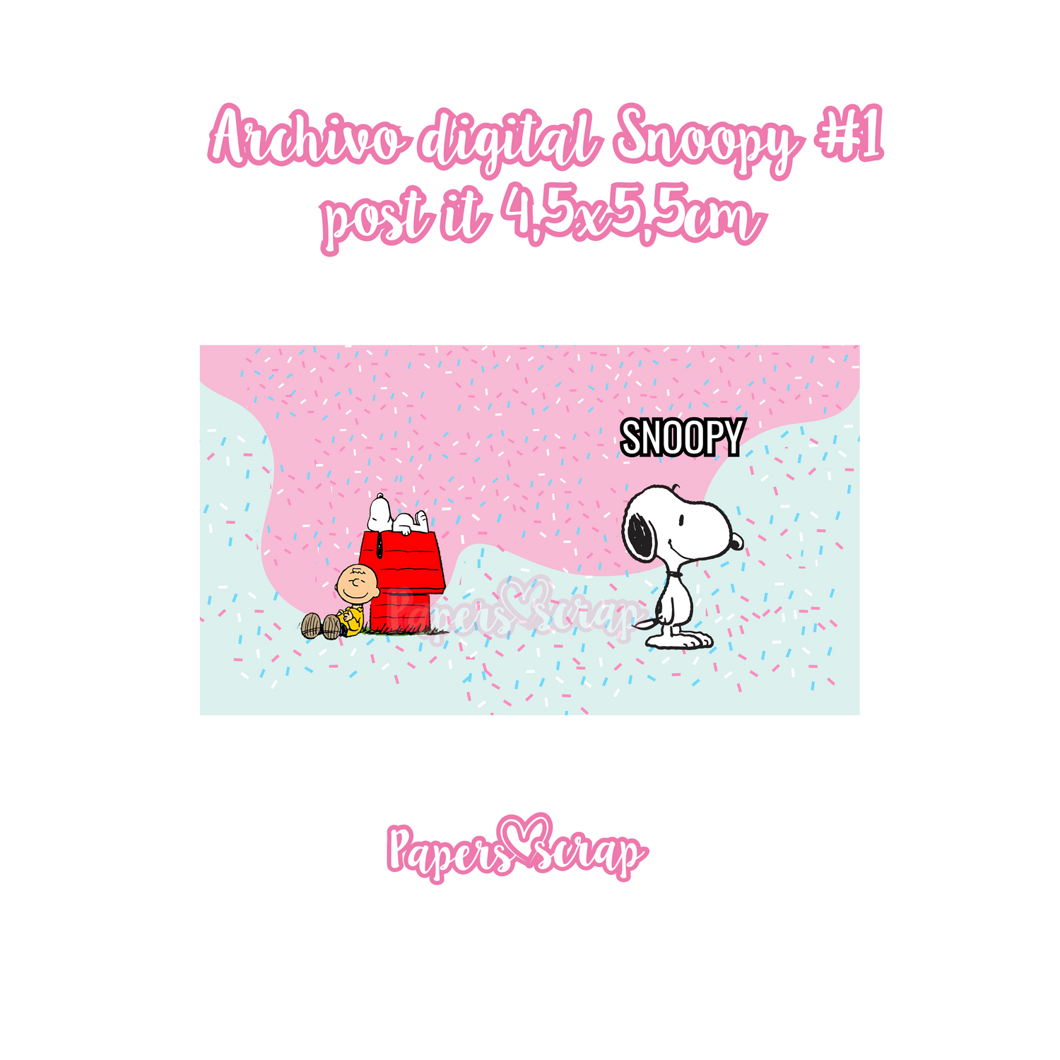 Archivo digital porta post it 4,5x5,5cm snoopy 