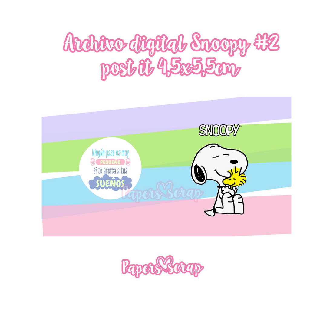 Archivo digital porta post it 4,5x5,5cm snoopy 