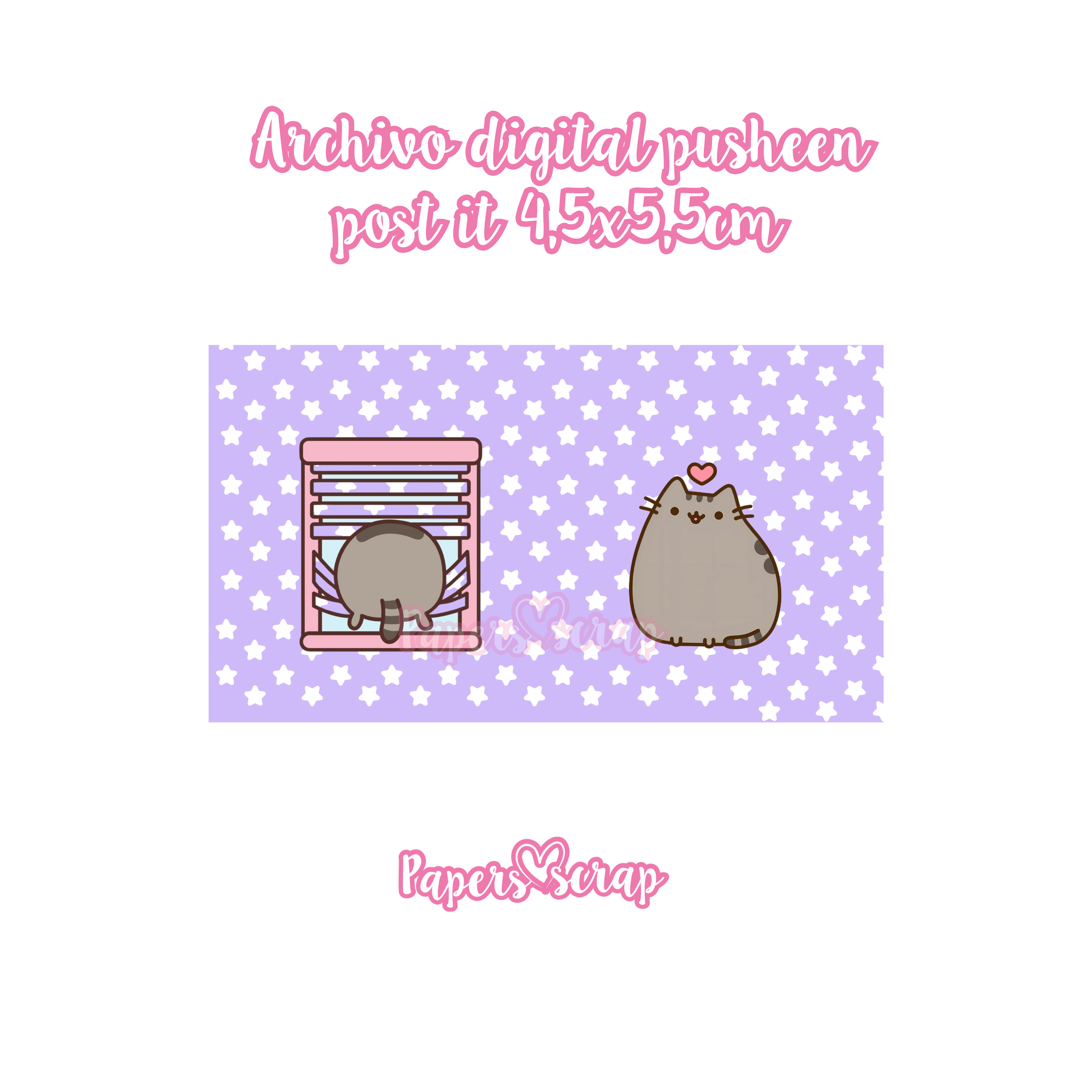 Archivo digital porta post it 4,5x5,5cm pusheen