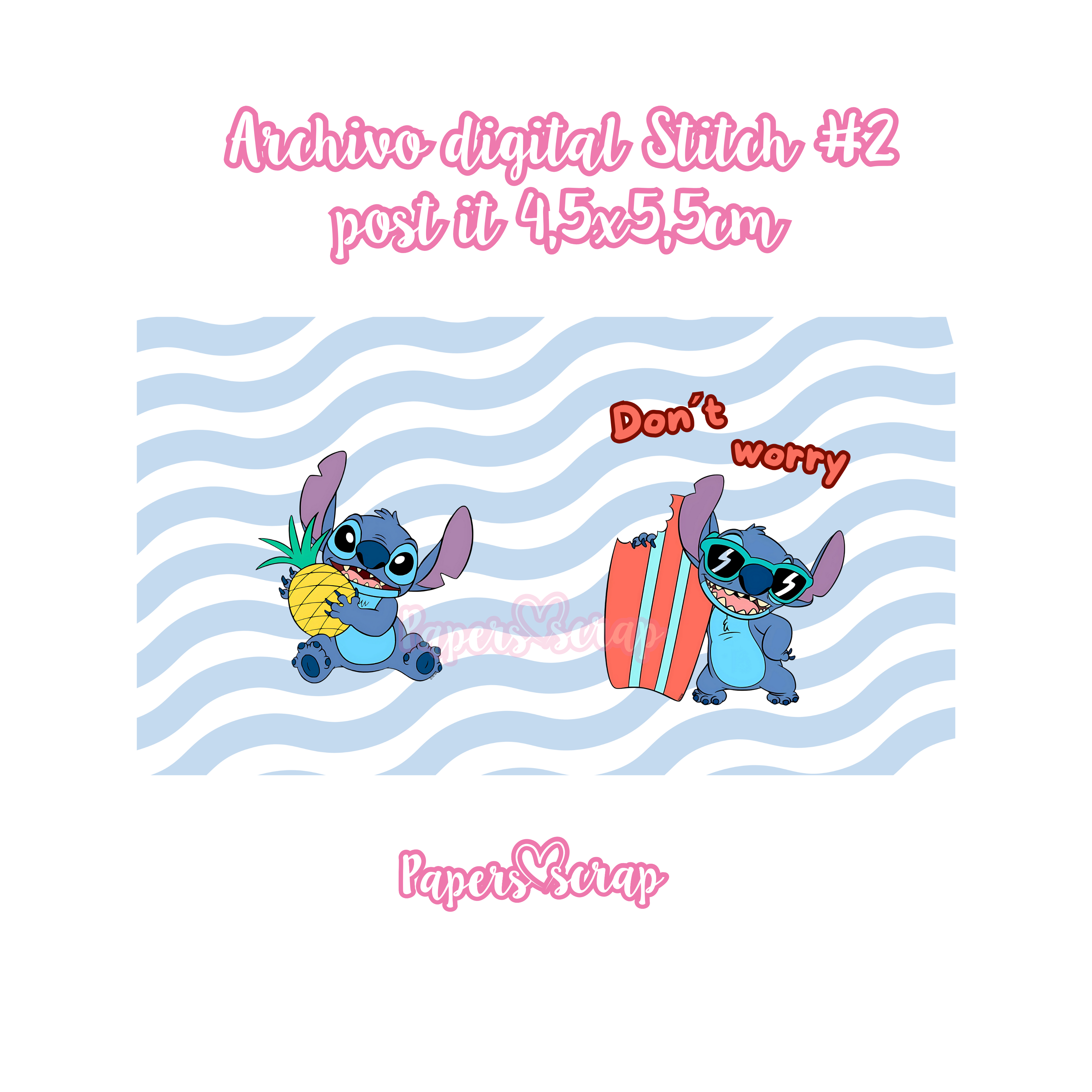 Archivo digital porta post it 4,5x5,5cm Stitch 