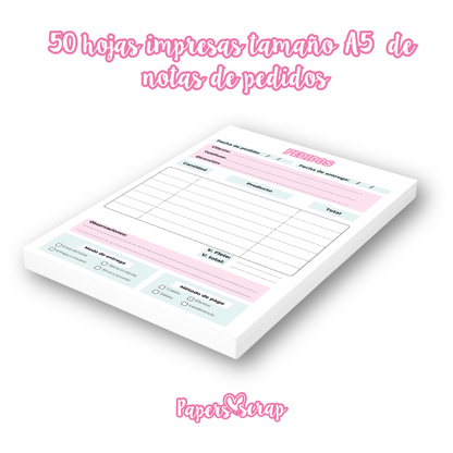 50 hojas impresas A5 106gr de pedidos &quot;1&quot;