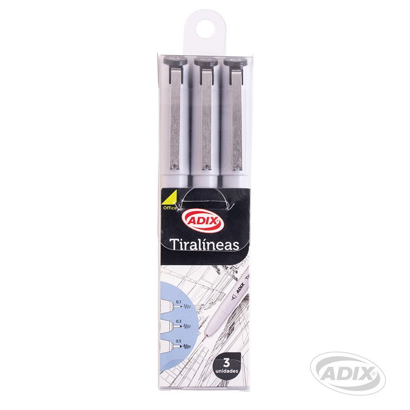 Tiralineas Adix 3 unidades 0.1-0.3-0.5